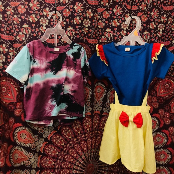 SHEIN Other - Toddler Girl’s Princess Jumper w/ Tye Dyed Top & Bottom Set